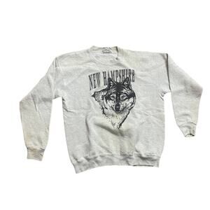 Lee New Hampshire Wolf Crewneck Sweatshirt Large